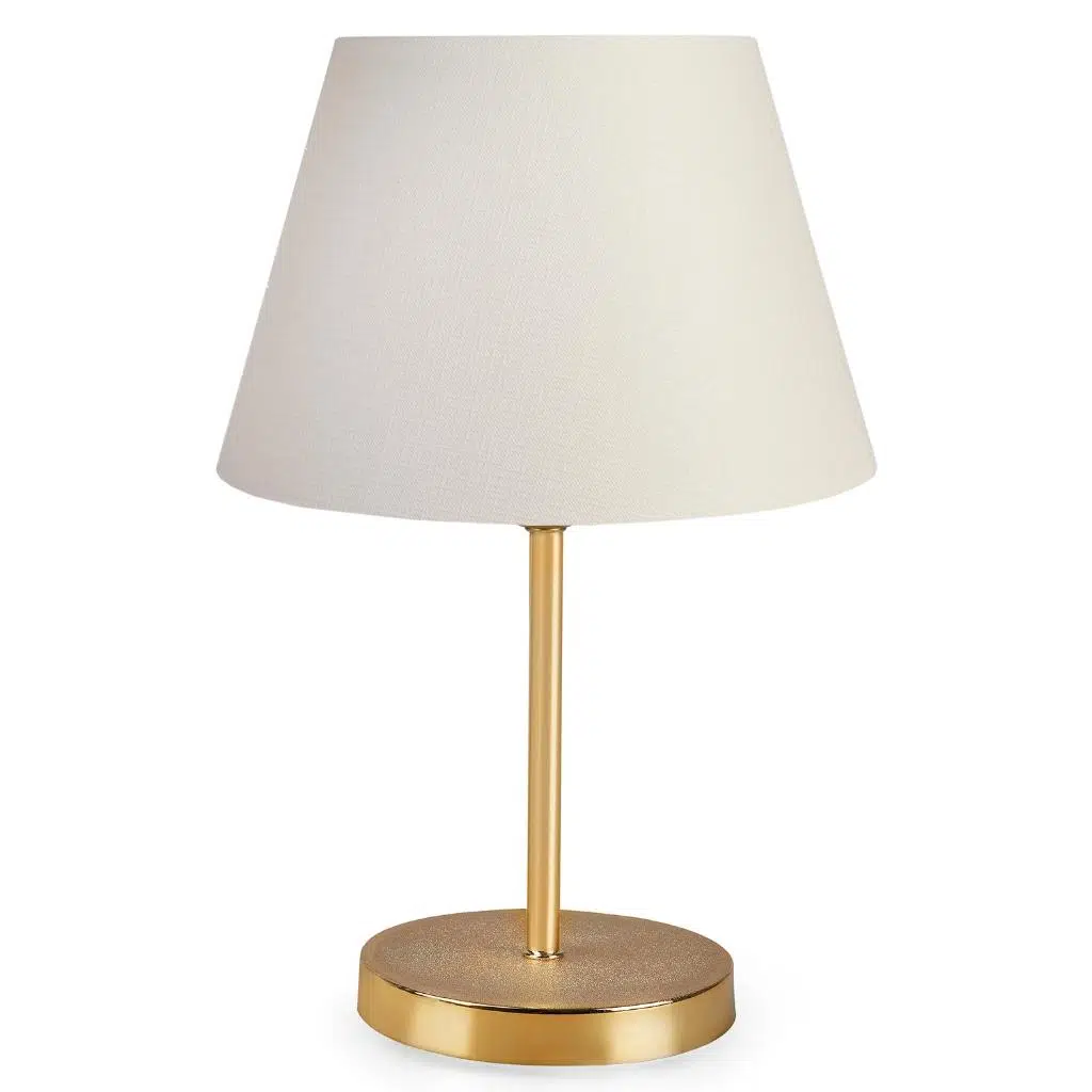 Lara Gold Gövdeli Krem Başlık Abajur 
