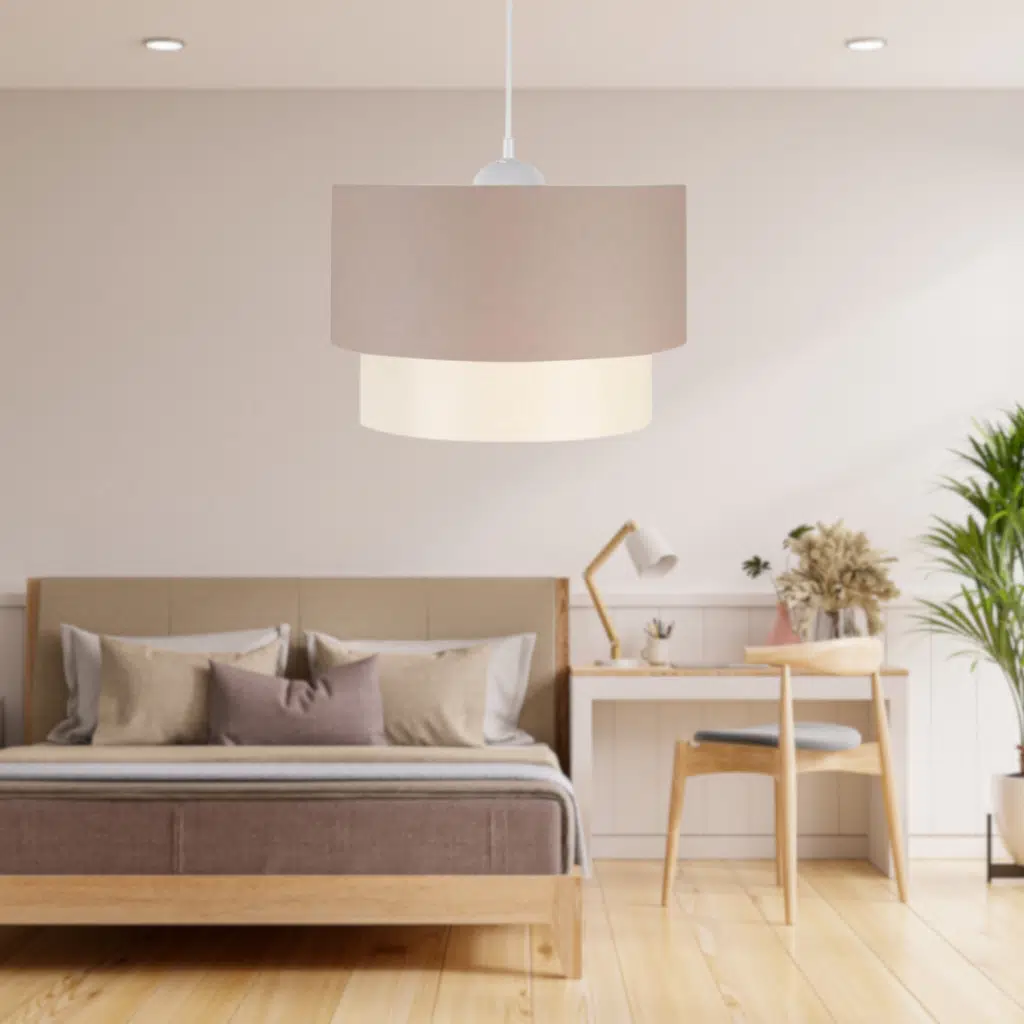 Pasta Tekli Sarkıt Avize Kahve Kumaş Yatak Odası Salon Oturma Odası Hol Aydınlatma