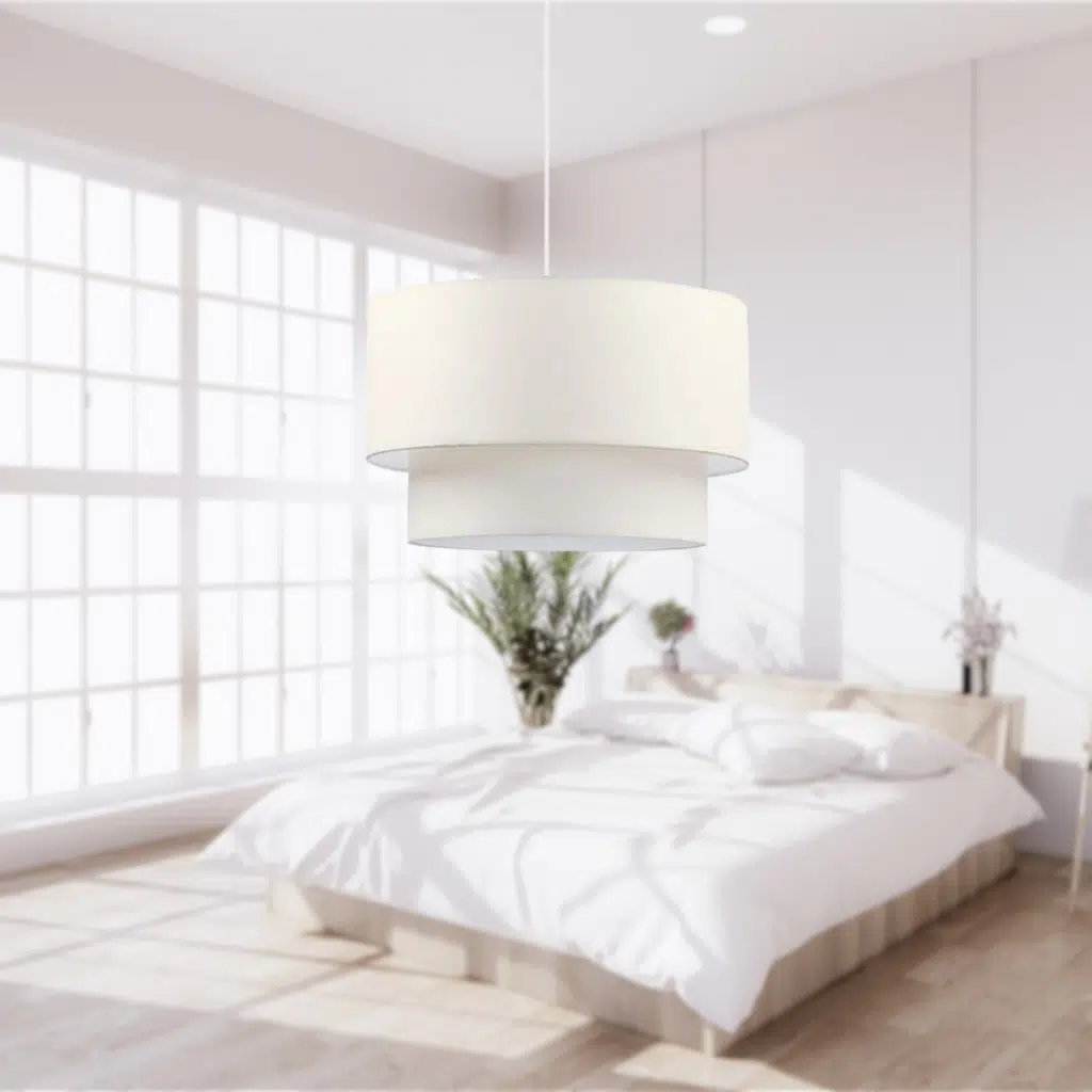 Pasta Tekli Sarkıt Avize Krem Kumaş Yatak Odası Oturma Odası Salon Avize