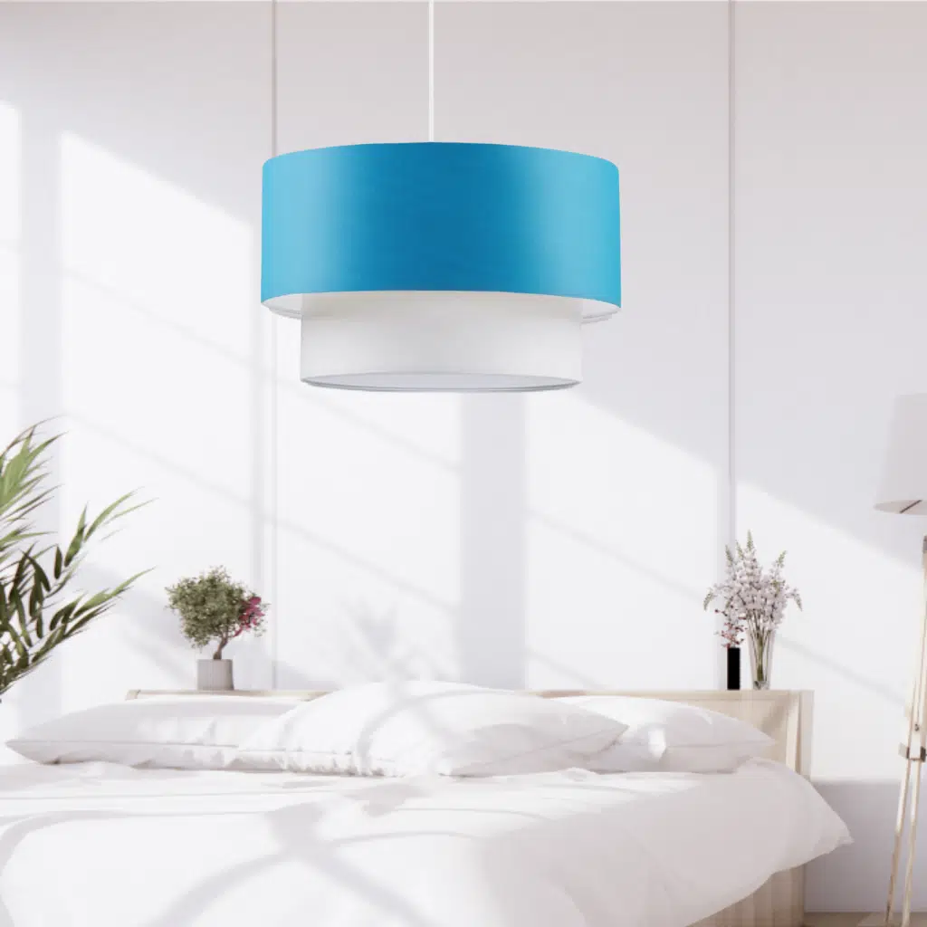 Pasta Tekli Sarkıt Mavi Kumaş Salon Oturma Odası Yatak Odası Genç Odası Avize