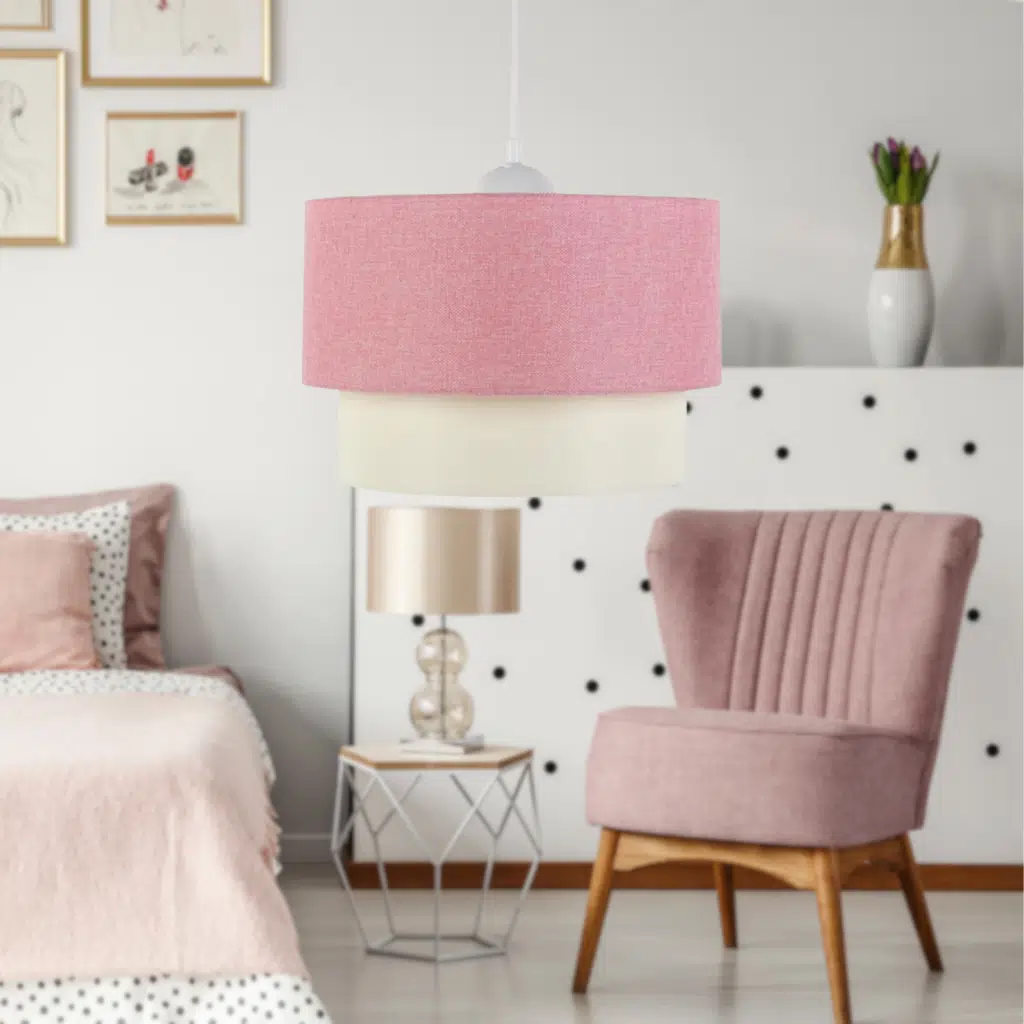 Pasta Tekli Pembe Dokuma Sarkıt Yatak Odası Çocuk Odası Genç Odası Salon Avize