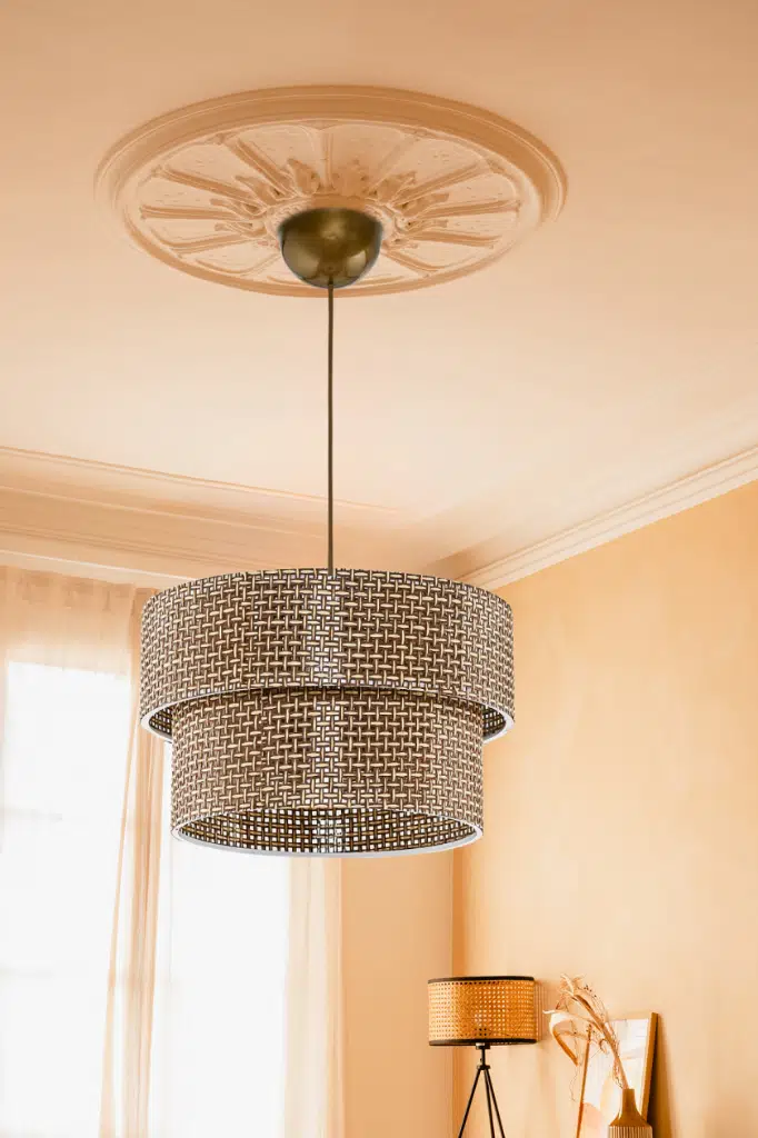 Rakkas Otantik Koyu Kahve Hasır Kaplama Pasta Sarkıt Yatak Odası Avize Salon Avize Yemek Odası