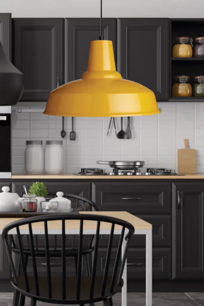 Grand Sarı Metal Tekli Avize Sarkıt Salon Mutfak Ofis Cafe Butik Lamba Aydınlatma Avizeler