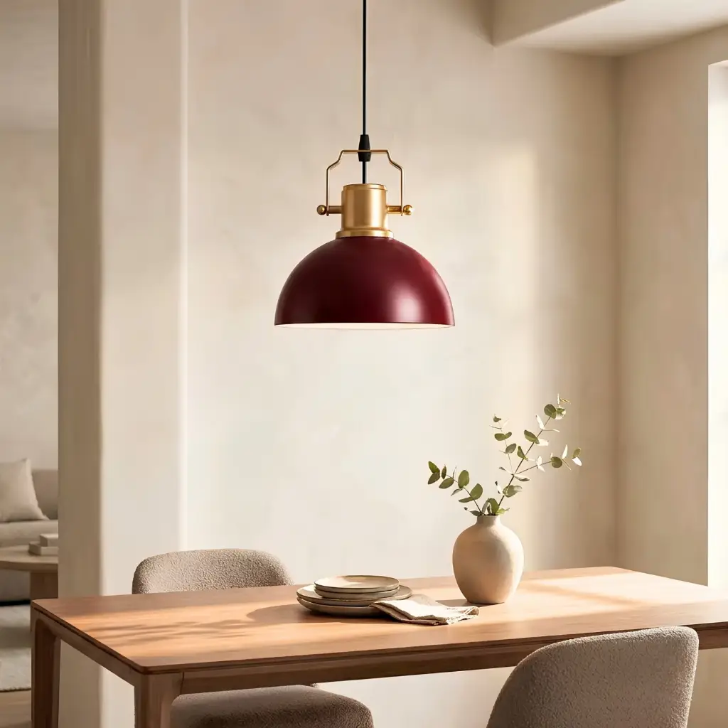 Haus Minimal Gold Detaylı Metal Wine Red Sarkıt Küçük Alanlara Uygun Mutfak Koridor Avize
