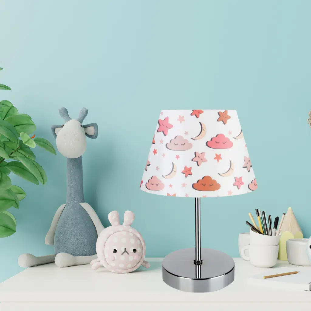 Kuzey Krom Gövdeli Çocuk Odası Abajur Ay Dede Desenli