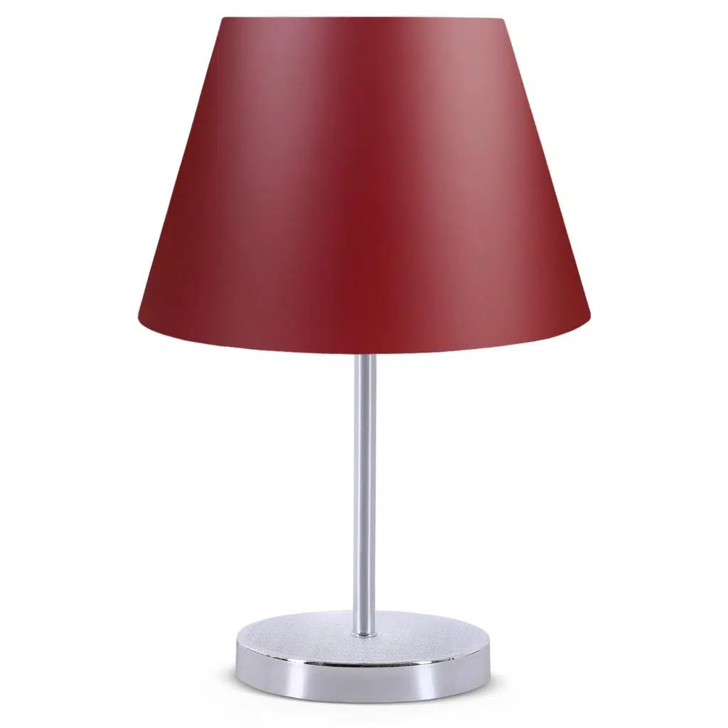 Art Krom Gövdeli Abajur Bordo Şapkalı