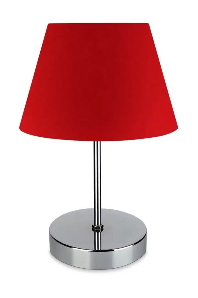 Kuzey Krom Gövdeli Abajur Kırmızı Kumaş Yatak Odası Oturma Odası
