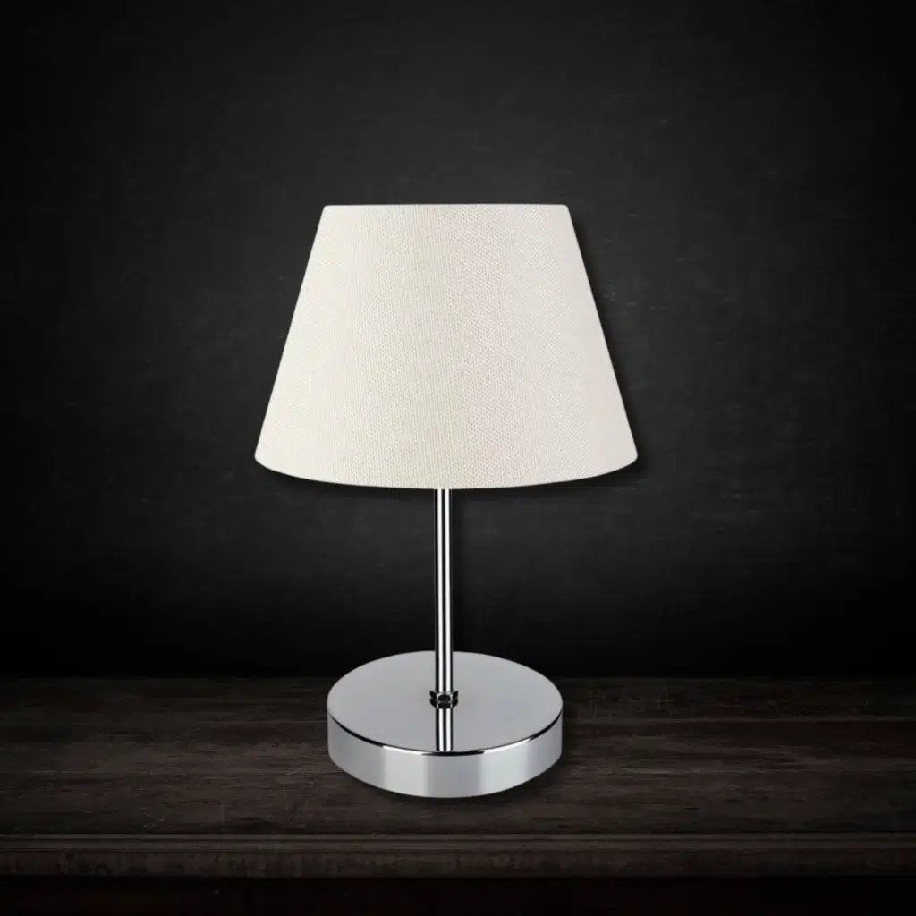 Kuzey Krom Gövdeli Abajur Krem Kırçıl Başlık Abajur Yatak Odası 