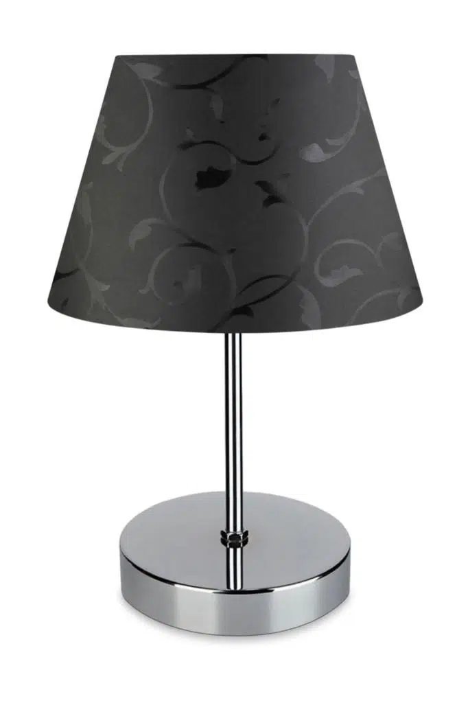 Kuzey Krom Gövdeli Abajur Siyah Çiçek Desen Yatak Odası Abajur Masa Lambası