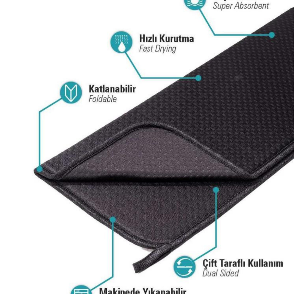 Mikrotex Bulaşık Matı Süper Emici Bulaşık Kurutma Matı 45x36cm Tezgah Üstü Bulaşık Matı Siyah Mikrotex Bulaşık Matı Süper Emici Bulaşık Kurutma Matı 45x36cm Tezgah Üstü Bulaşık Matı Siyah