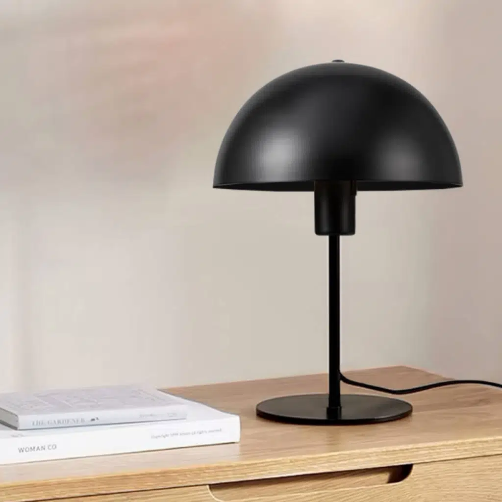 New Yorker Metal Masa Lambası Mantar Başlık Siyah Abajur Çalışma Masası Lambası Banker