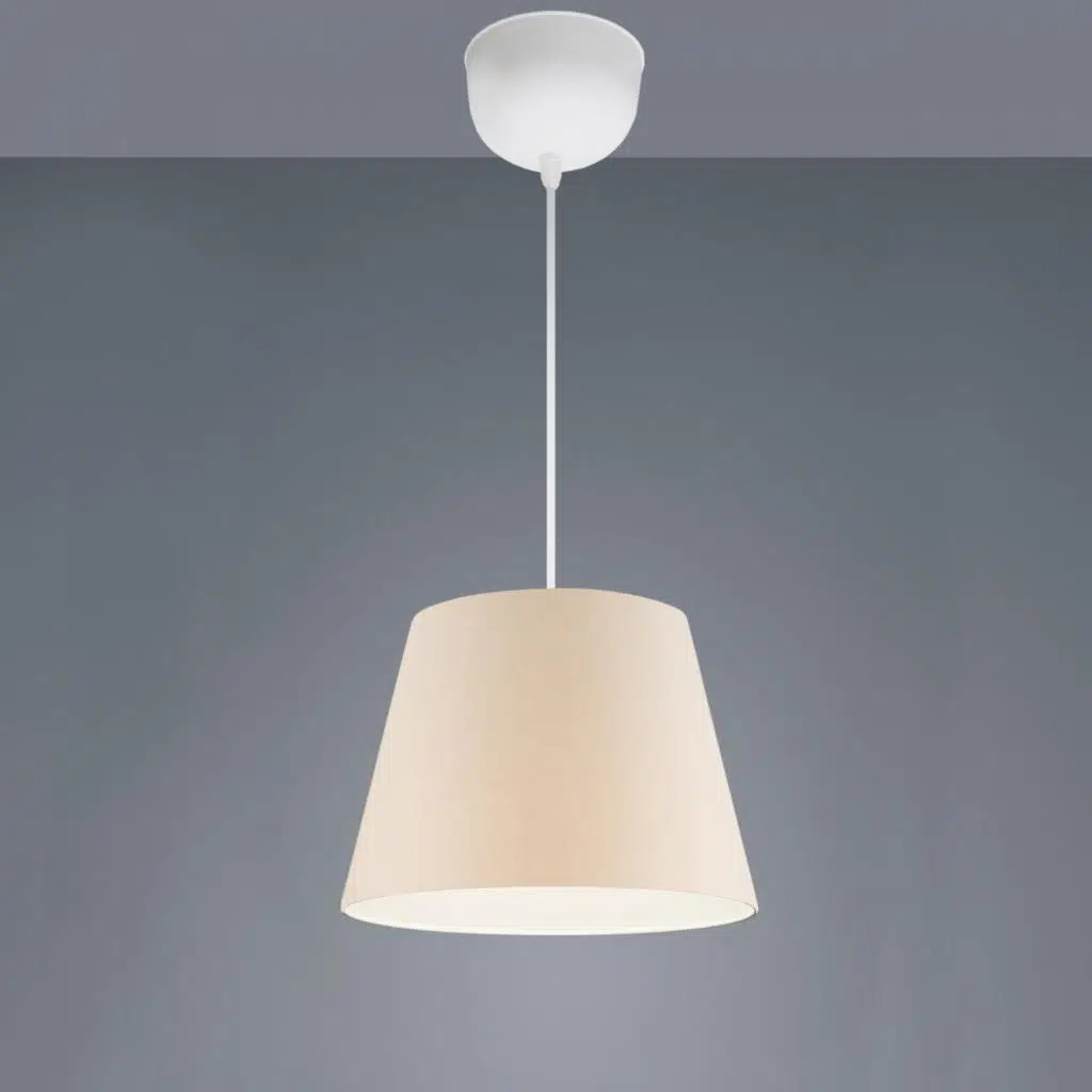 Sofia Konik Tavan Sarkıt Krem Kumaş Hol Çocuk Odası Oturnma Odası Cafe Avize