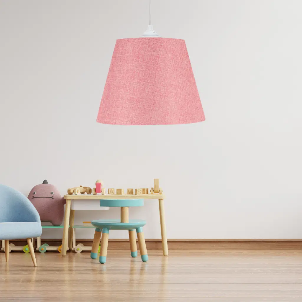 Sofia Konik Tavan Sarkıt Pembe Kırçıl Kumaş Çocuk Odası Hol Mutfak Avize